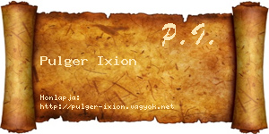 Pulger Ixion névjegykártya